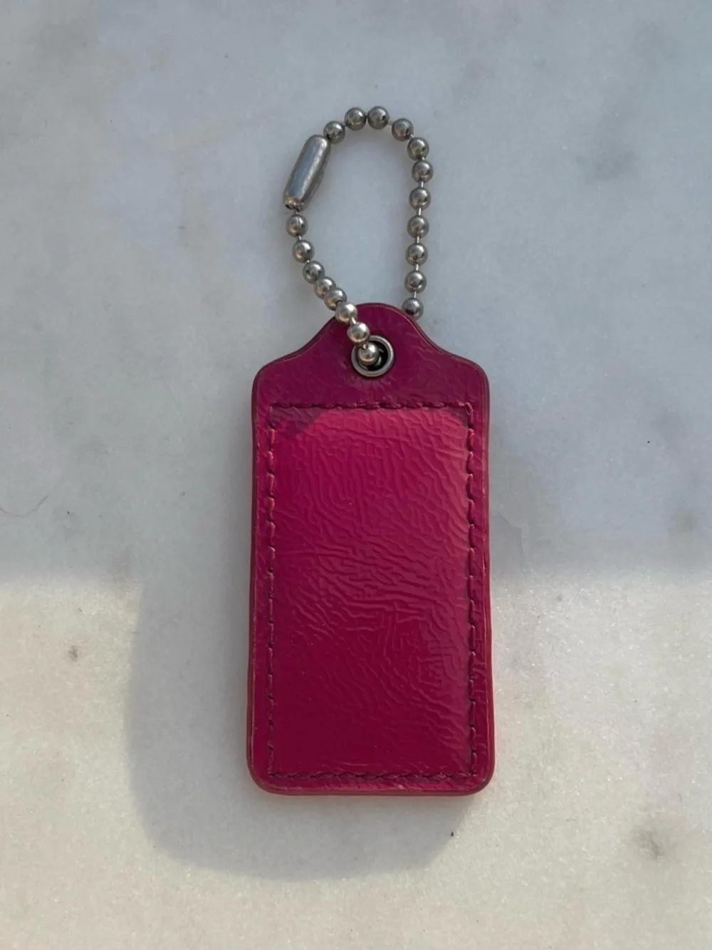 COACH Vintage Leather Hang Tag, Hot Pink